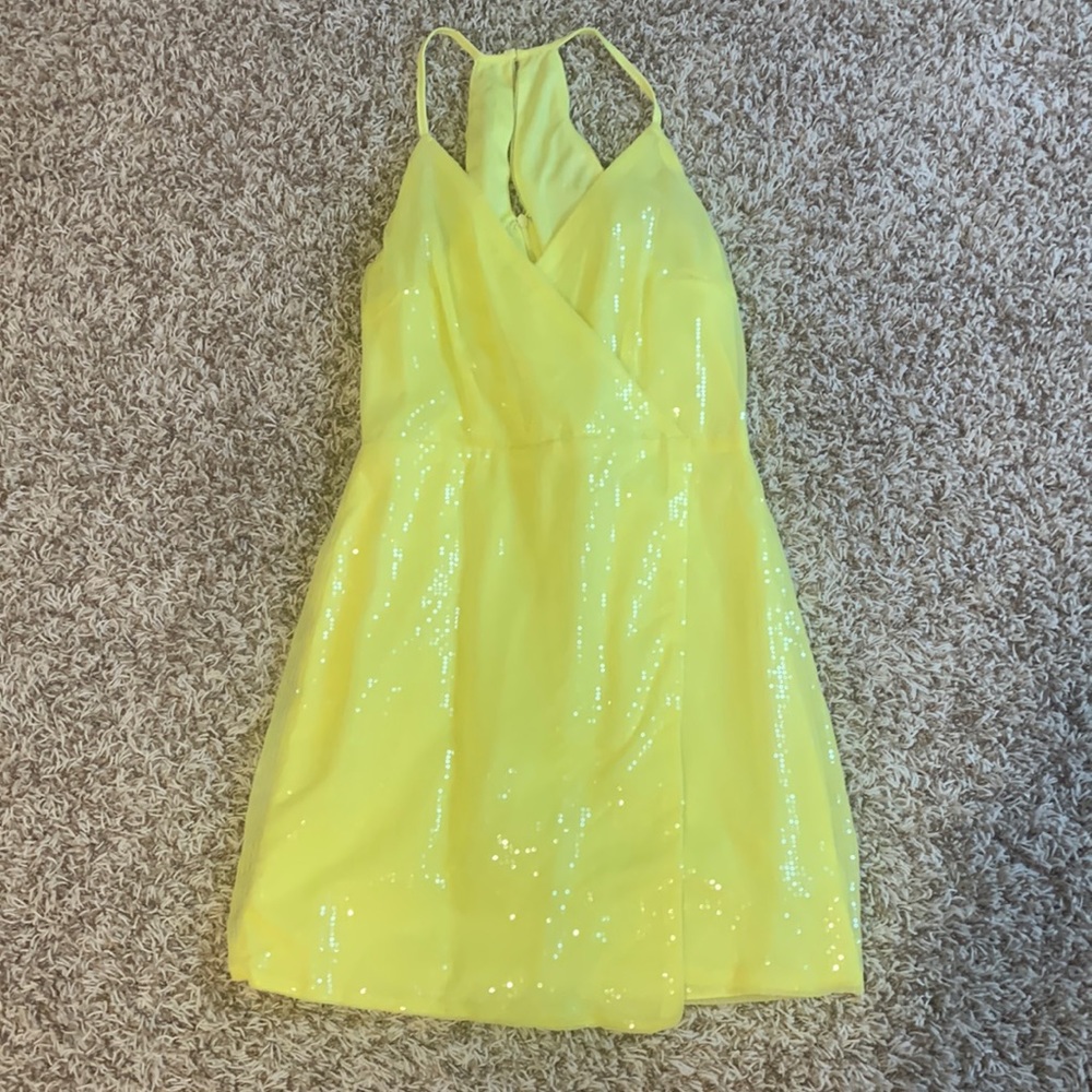Yellow lulus sequin dress